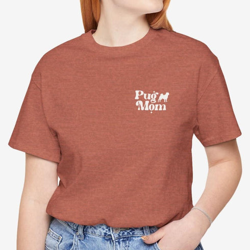 Pug Mom T- Shirt -  Retro Pug Shirt for Women